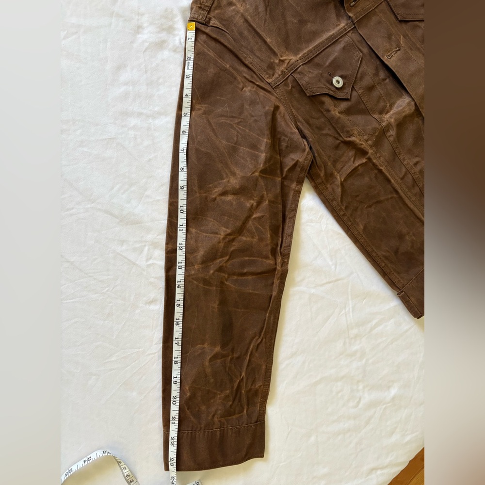 NWOT-Carre Label Brown Waxed Cotton Workwear Utility Jacket Vintage Style - Picture 12 of 13